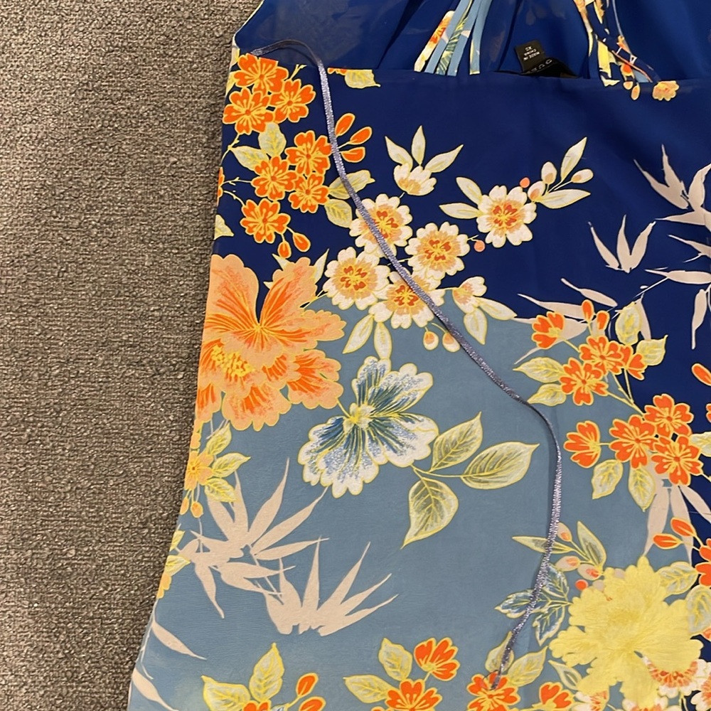 Guess Royal Blue Floral Tank Sz XS - Picture 5 of 7